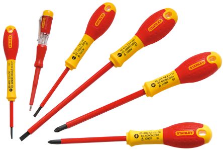 Stanley Fat Max Screwdriver Insulated Slotted 3.5X75Mm-Red And Yellow